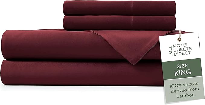 Hotel Sheets Direct 4 Piece Bed Sheet Set King Size, 100% Viscose Derived from by HOTELSHEETSDIRECT