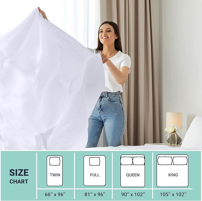ZPECC White Bulk Flat Sheets Only Full Size 12 Pack, Easy Sort Top Bed Sheet by - Image 5