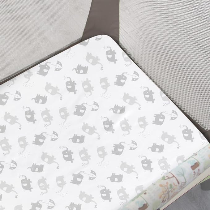 Pack and Play Sheets, 2 Pack Mini Crib Sheets, Stretchy Playard Fitted Sheet - Image 3