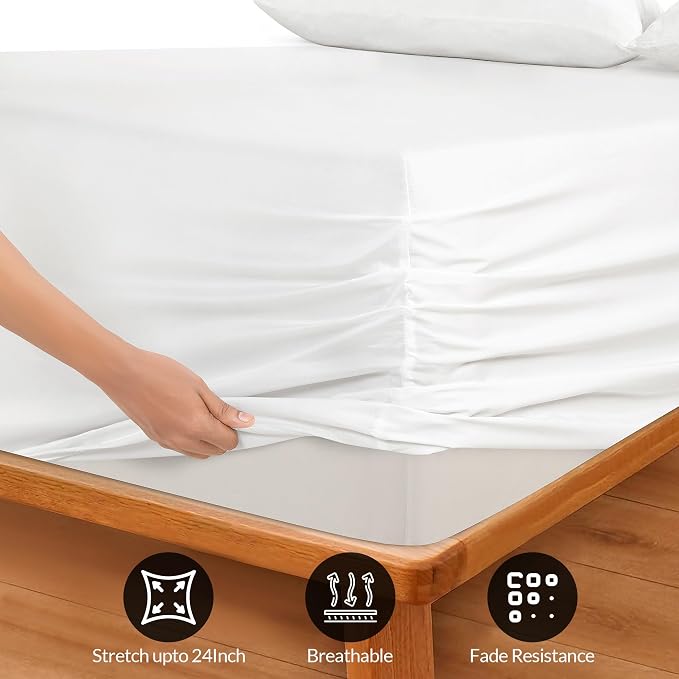 Royale Linens Extra Deep Pocket Queen Fitted Sheet Only - Image 3