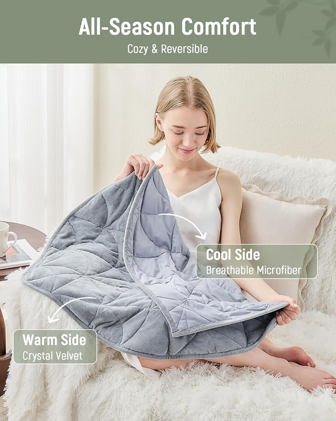 Weighted Lap Blanket 5 lbs for Adults, Luxury Soft Small Weighted Blanket - Image 2