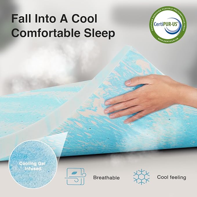 Novilla Memory Foam Mattress Topper King - Image 2