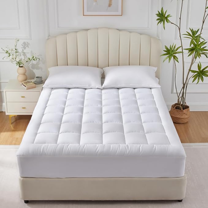 CozyLux Queen Size Mattress Pad Pillow Top Cotton Cooling Mattress Topper 8-21" - Image 7