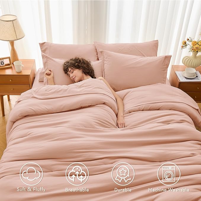 MUXHOMO 5 Pieces Twin XL Comforter Set, Soft Bed in a Bag Twin XL Size - Image 2