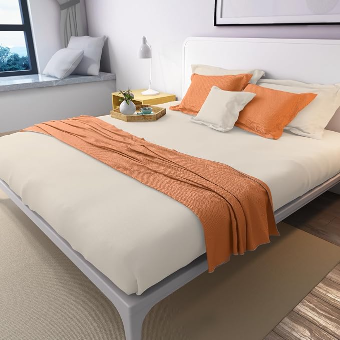 Lirex Beige Flat Sheet Twin, Ultra Soft & Breathable Brushed 1800 Microfiber - Image 5