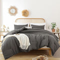 ROSGONIA Queen Comforter Set Charcoal Grey by ROSGONIA