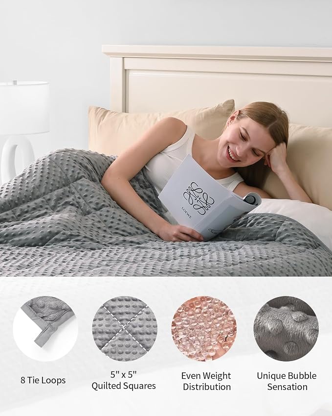 Mr. Sandman Weighted Blanket for Adults Queen, Minky Dots Heavy Blanket for - Image 7