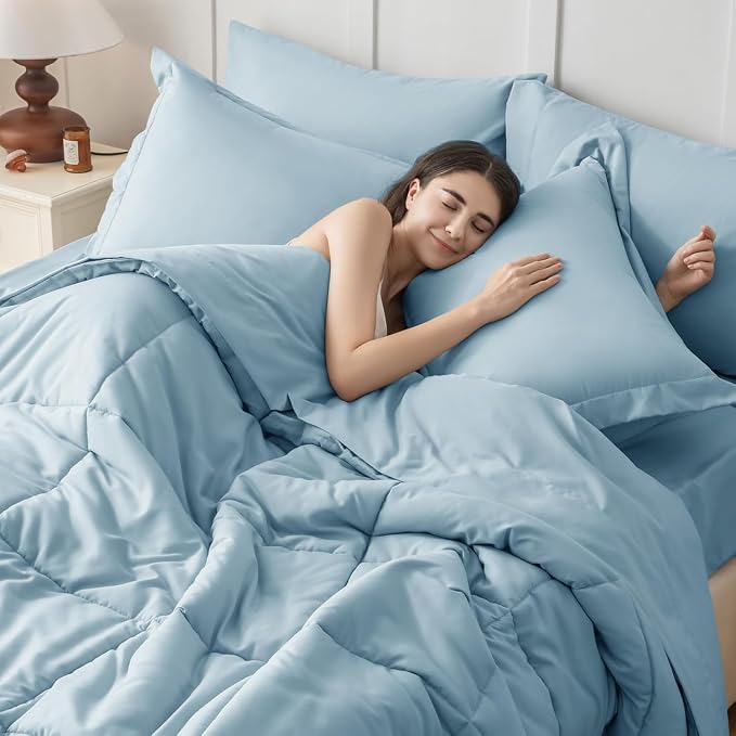 JOLLYVOGUE Twin Comforter Set, Ultra-Soft Bed in a Bag Twin Size 5 Pieces - Image 5