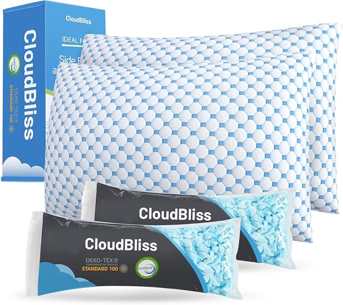 CloudBliss Cooling Bed Set of 2 Pillows by CloudBliss