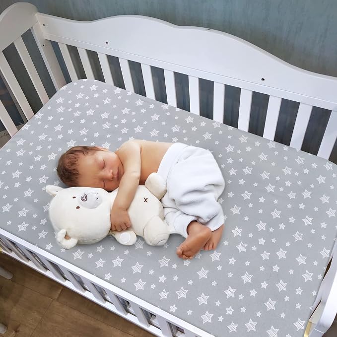 Crib Sheets for Girls 2 Pack, Fitted Crib Sheet for Standard Size Crib and - Image 2
