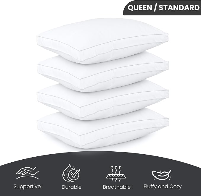 Utopia Bedding Bed Pillows for Sleeping Queen Size, Soft & Fluffy Pillow - Image 2
