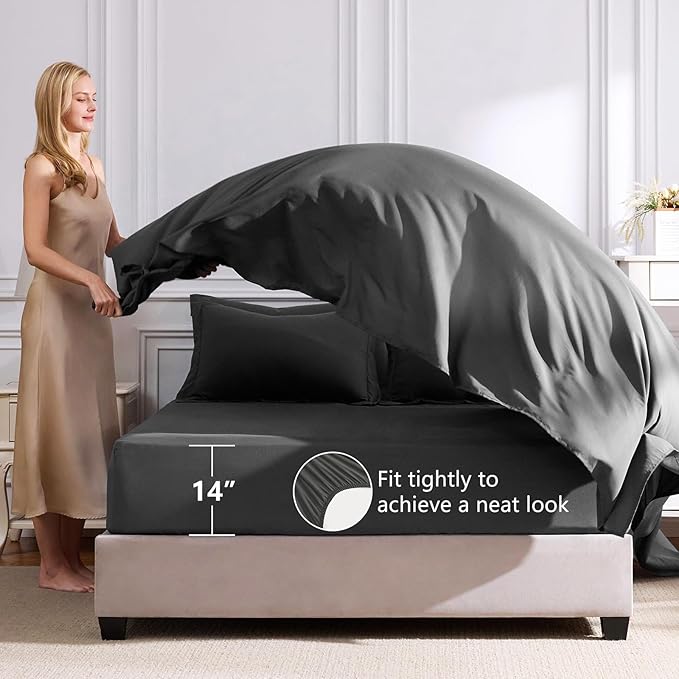 CozyLux Full Size Comforter Sets Dark Grey - Image 5
