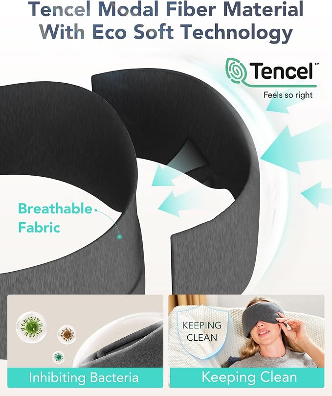 Sleep Mask, Eye Mask Wrap-Around Design, Light Shading, Breathable Fabric - Image 5