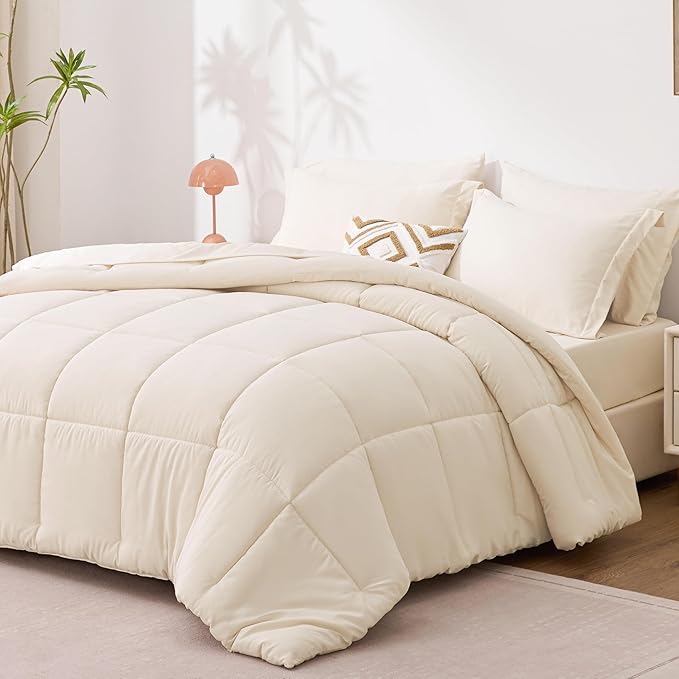 Love's cabin King Size Comforter Set Beige, 7 Pieces King Bed in a Bag - Image 2