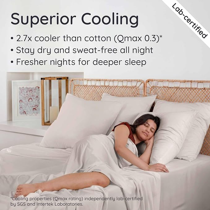 Bambaw 100% Viscose Derived from Bamboo Fitted Sheet Queen Size, Cooling Fitted - Image 3