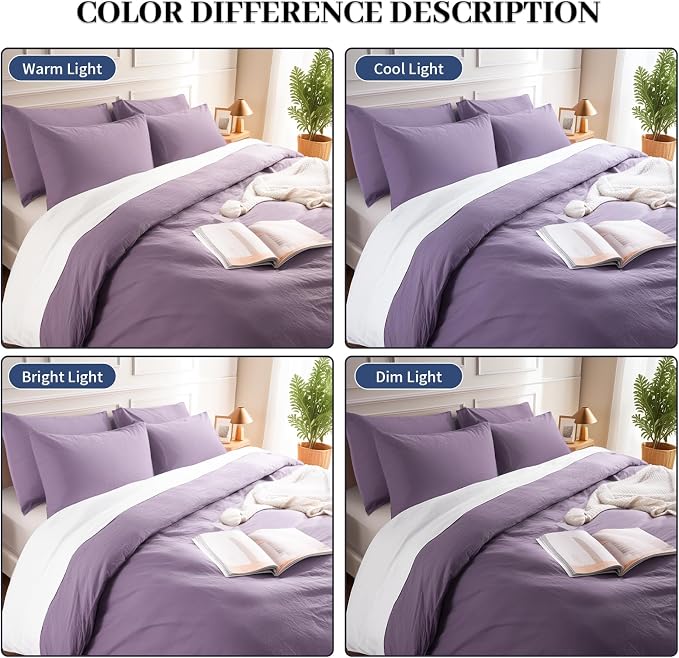NEXHOME PRO King Duvet Cover Set, 100% Washed Cotton - Image 3