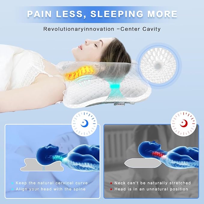 Pain Relief Cervical Pillow for Neck Support, Adjustable Ergonomic Pillow Cozy - Image 5