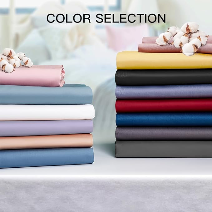 100% Cotton Queen Pillowcases Set of 2, Deep Dream 600 Thread Count Pillow Cases - Image 5