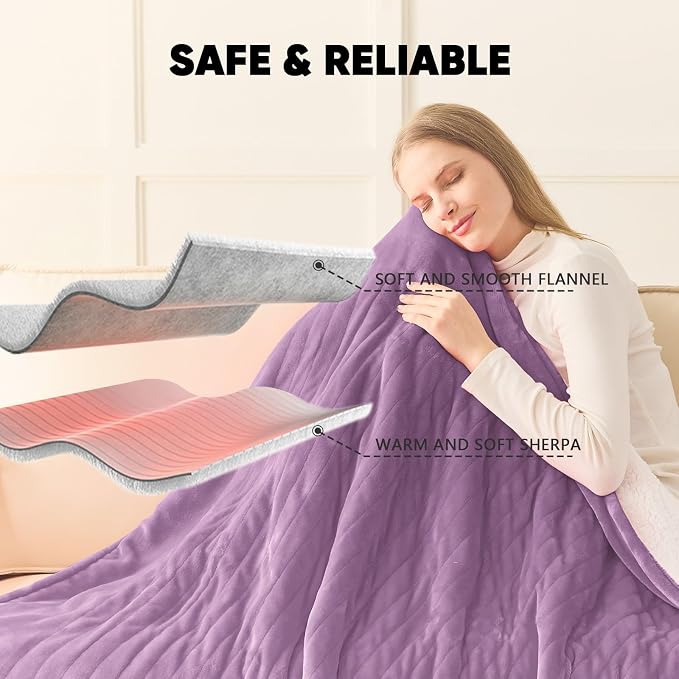 greenoak Heated Blanket Electric King Size 100"X90" Dual Control, Heating - Image 6