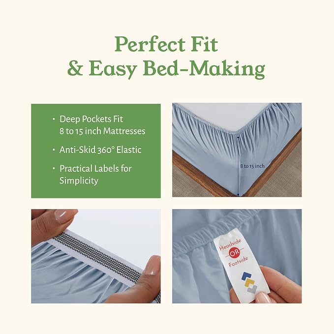 California Design Den Soft 100% Organic Sheets Full Size Bed Set - Image 6