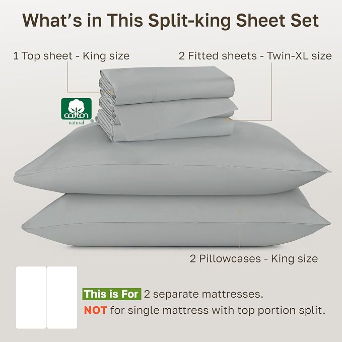 California Design Den Split King Sheets - Image 4