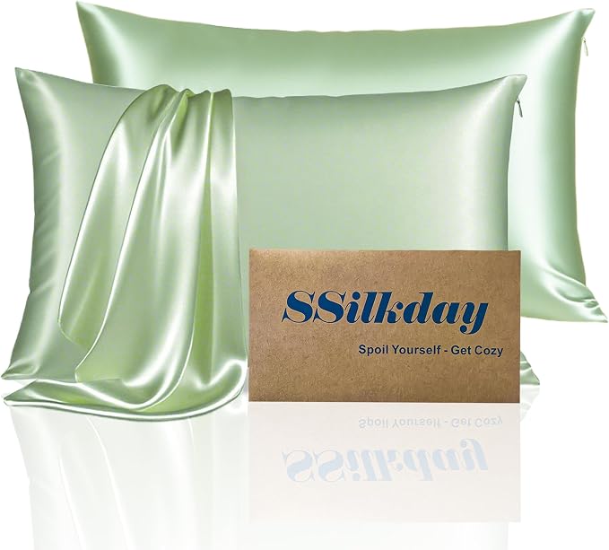 Mulberry Silk King Size Pillow Cases Set of 2, Ultra Smooth Soft Breathable by Unknown