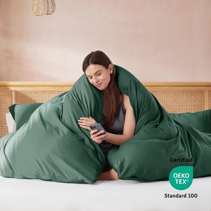 Nestl Forest Green Duvet Cover King Size - Image 3