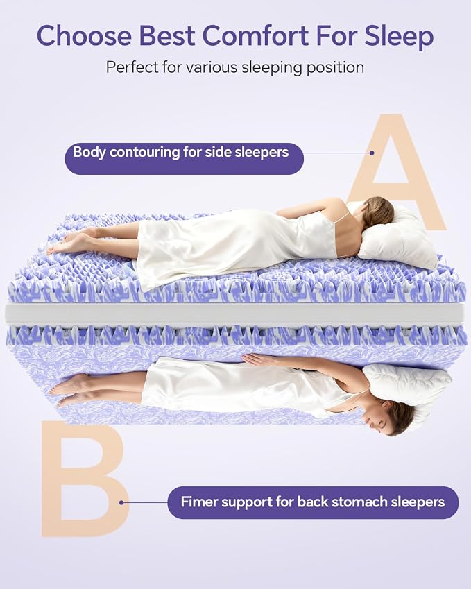 ChiXpace Dual Layer 5 Inch Memory Foam Mattress Topper King - Image 4