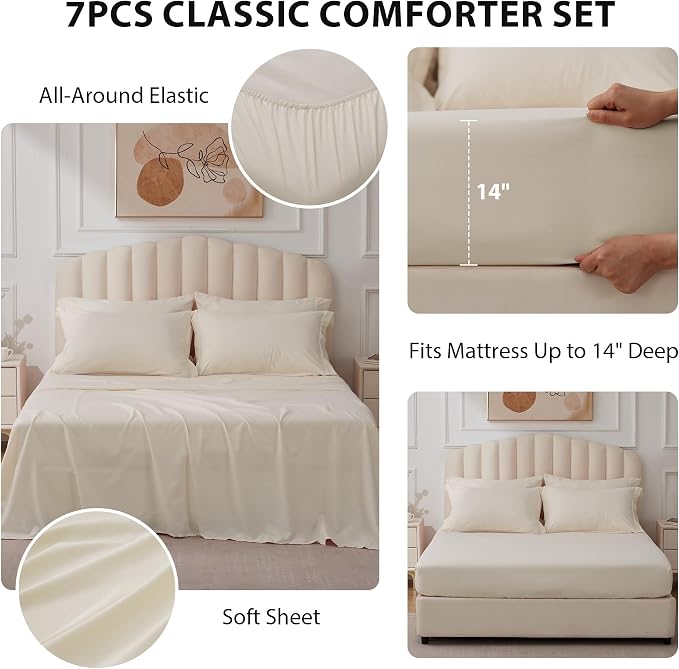Full Comforter Set Beige - Image 2