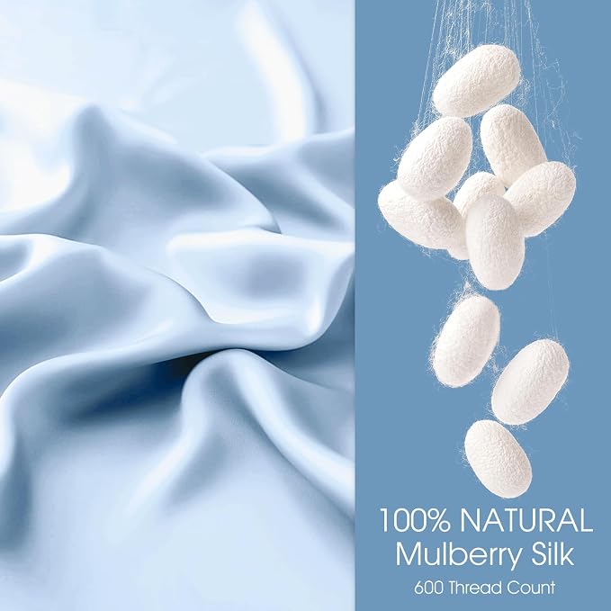 100% Silk Pillow Cases 2 Pack King Size Mulberry Silk Pillowcase - Image 2
