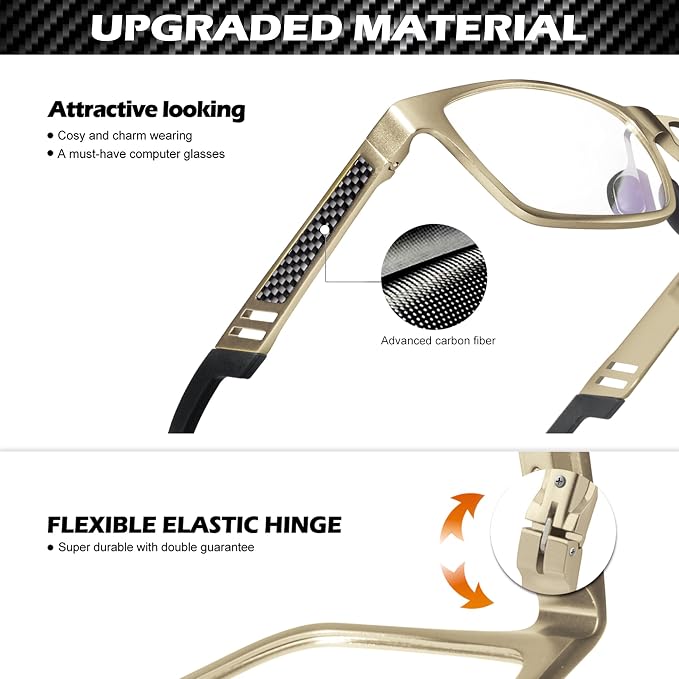 ANYLUV Blue Light Blocking Glasses Men Computer Gaming Glasses Lightweight - Image 3
