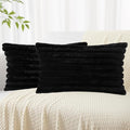 decorUhome Cozy Faux Fur Throw Pillow Covers 12x20 Set of 2 Decorative Soft by decorUhome