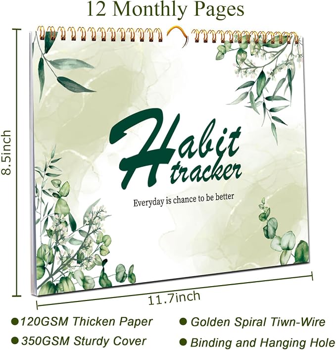 Habit Tracker Calendar-12 Months Undated Daily Weekly Goal and Habit Tracker - Image 3