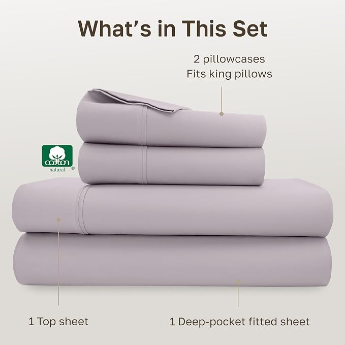 California Design Den Soft King Size 100% Cotton Sheet Sets, 400 Thread Count - Image 4