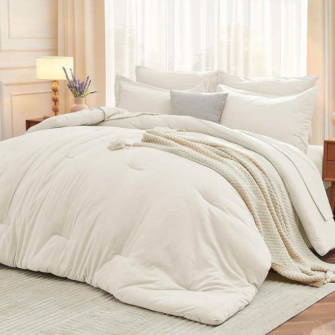 MUXHOMO 7 Pieces King Comforter Set, Soft Bed in a Bag King Size, All Season by MUXHOMO
