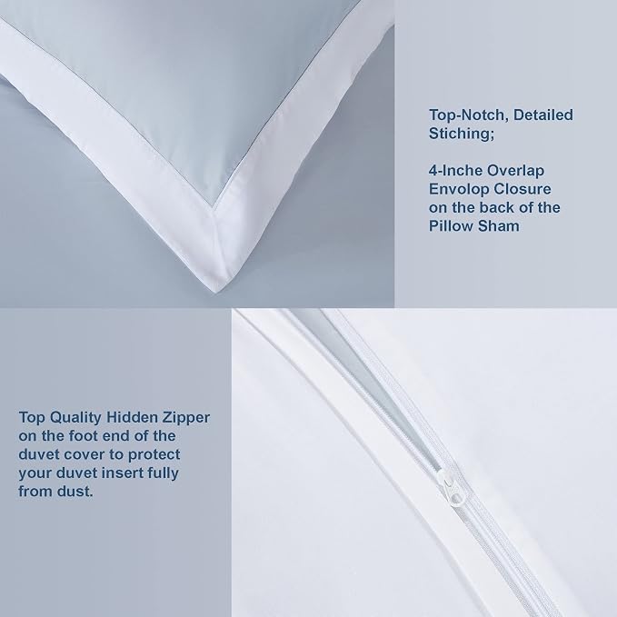 THE COTTON & SILK® 100% Luxury Long-Staple Cotton Duvet Cover Set - Image 3