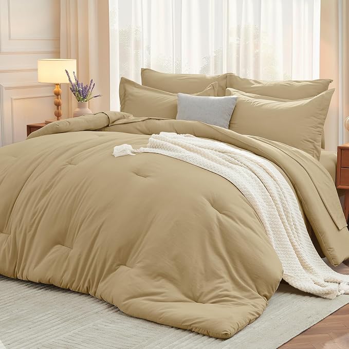 MUXHOMO 7 Pieces Queen Comforter Set, Soft Bed in a Bag Queen Size, All Season by MUXHOMO