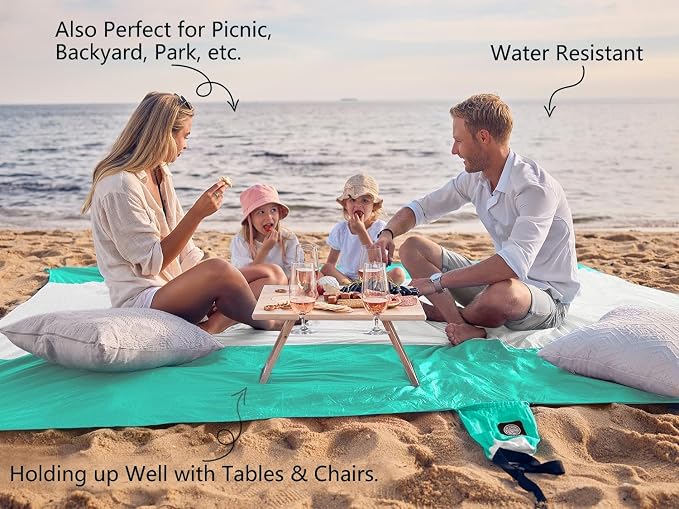 WEKAPO Beach Blanket Sandproof Waterproof, Extra Large Beach Mat, Oversized & - Image 3