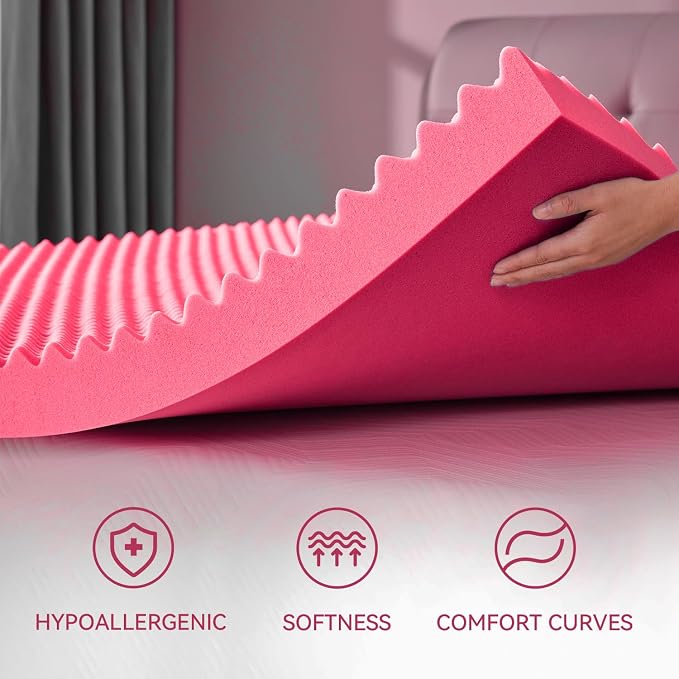 SINWEEK 2 Inch Egg Crate Memory Foam Mattress Topper Twin Size, Soft Mattress - Image 4