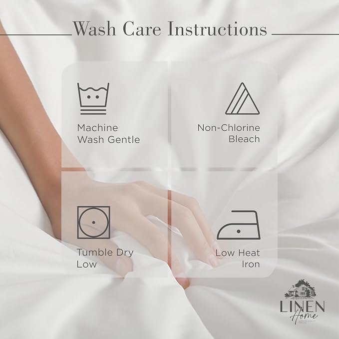 Linen Home 100% Cotton Percale Sheets Twin Size, Deep Pocket, 3 Pieces Set - Image 5