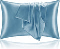 BEDELITE Satin Pillowcase with Zipper, Airy Blue King Size Pillow Cases Set of 2 by BEDELITE