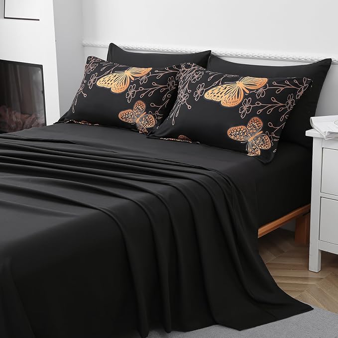 Yogeneg 7 Piece Bed in a Bag Full Size Comforter Set Black Bedding Set - Image 4