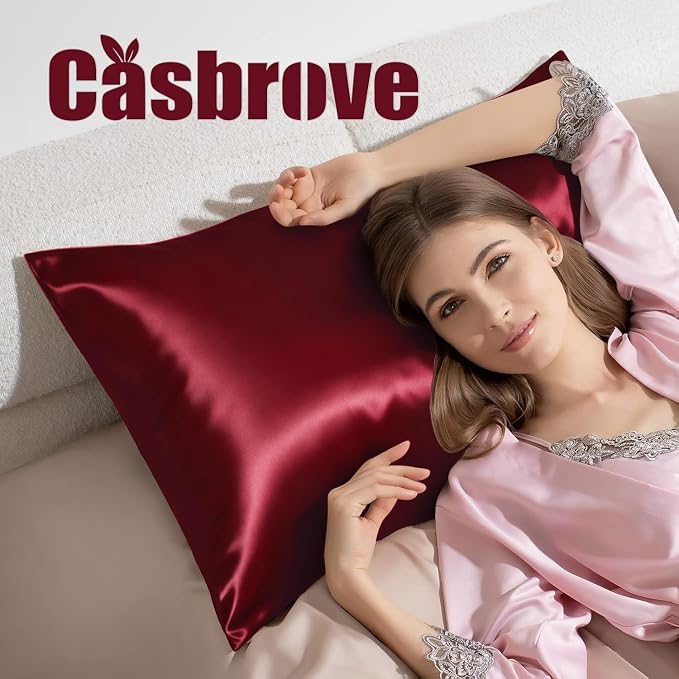 Silk Pillowcase for Hair and Skin Mulberry Silk Pillowcase Soft Breathable - Image 2