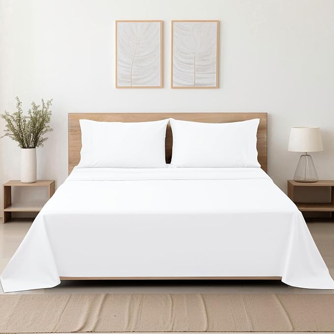 Cotton Cal King Flat Sheet Only, 600 Thread Count 100% Egyptian Cotton Top - Image 8