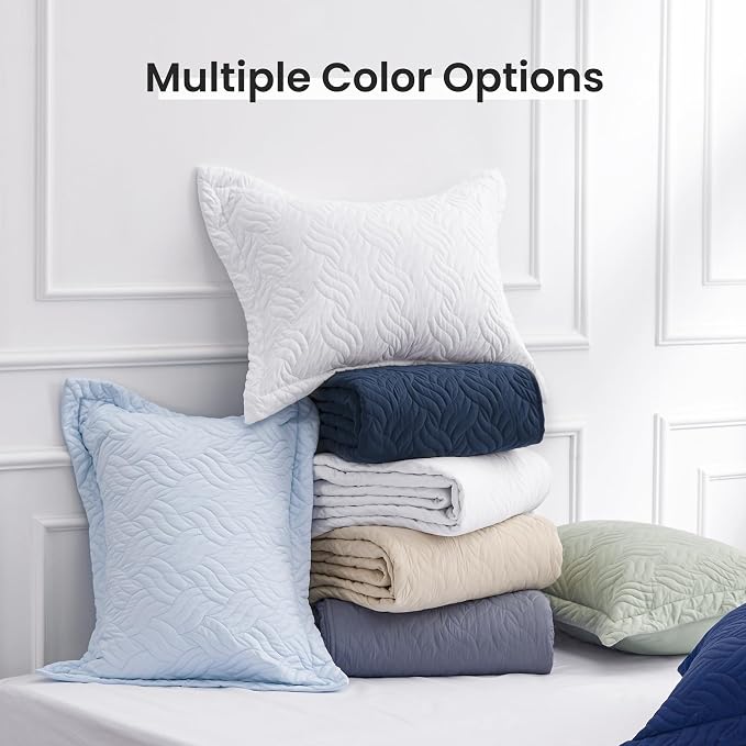 Love's cabin California King Size Quilt Bedding Set Navy Bedspread - Image 8