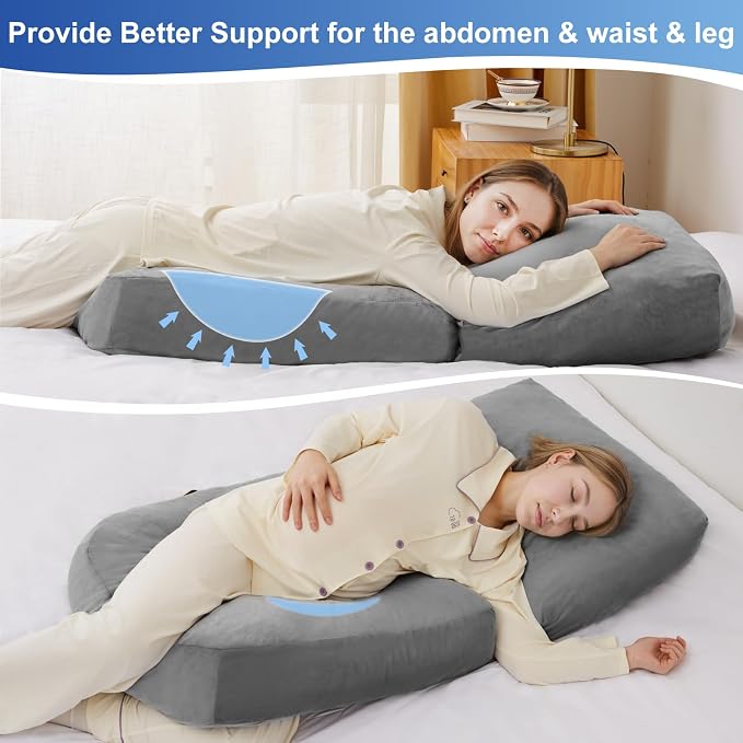 Pregnancy Pillows for Sleeping, 44.5 Inch Pregnancy Massage Pillow Full Body - Image 3