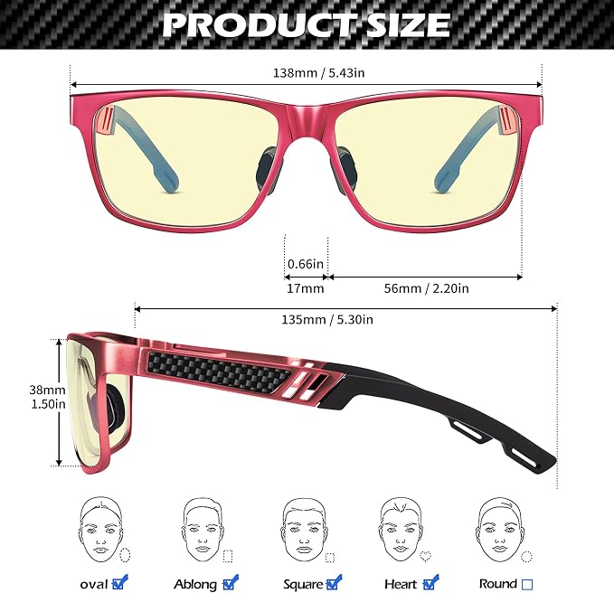 ANYLUV Blue Light Blocking Glasses Men Computer Gaming Glasses Lightweight - Image 6