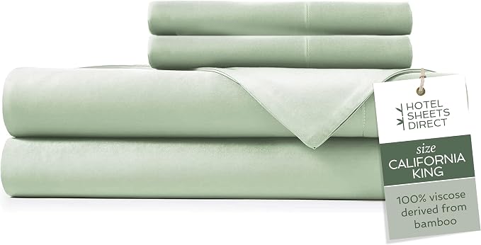 Hotel Sheets Direct 4 Piece Bed Sheet Set California King Size, 100% Viscose by HOTELSHEETSDIRECT