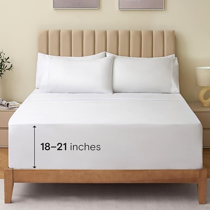 LuxClub 4 PC California King Size Sheet Set Bed Sheets Deep Pockets 18" Wrinkle by LuxClub