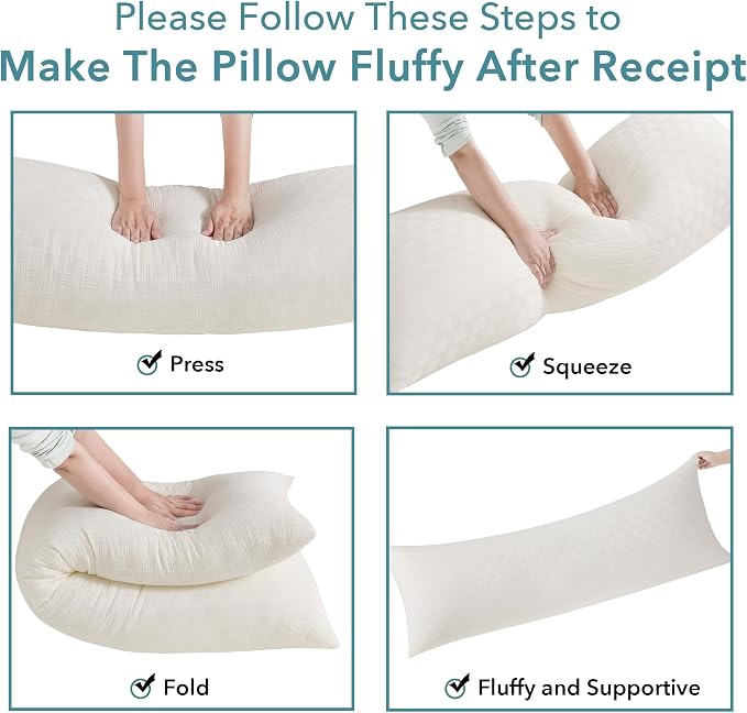 Oubonun Full Body Pillow for Adults, Soft and Fluffy Large Body Pillow for - Image 6